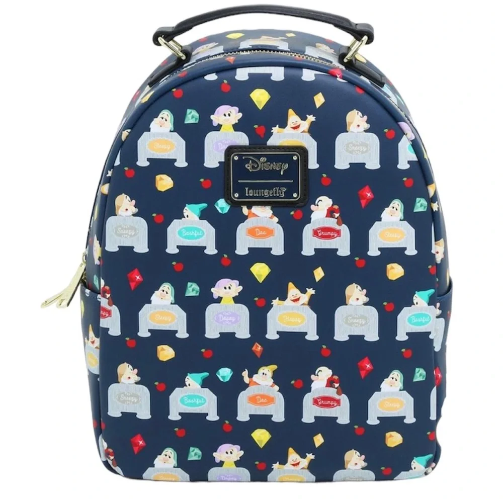 Loungefly Disney Snow White and the Seven Dwarves Allover Print Mini Backpack